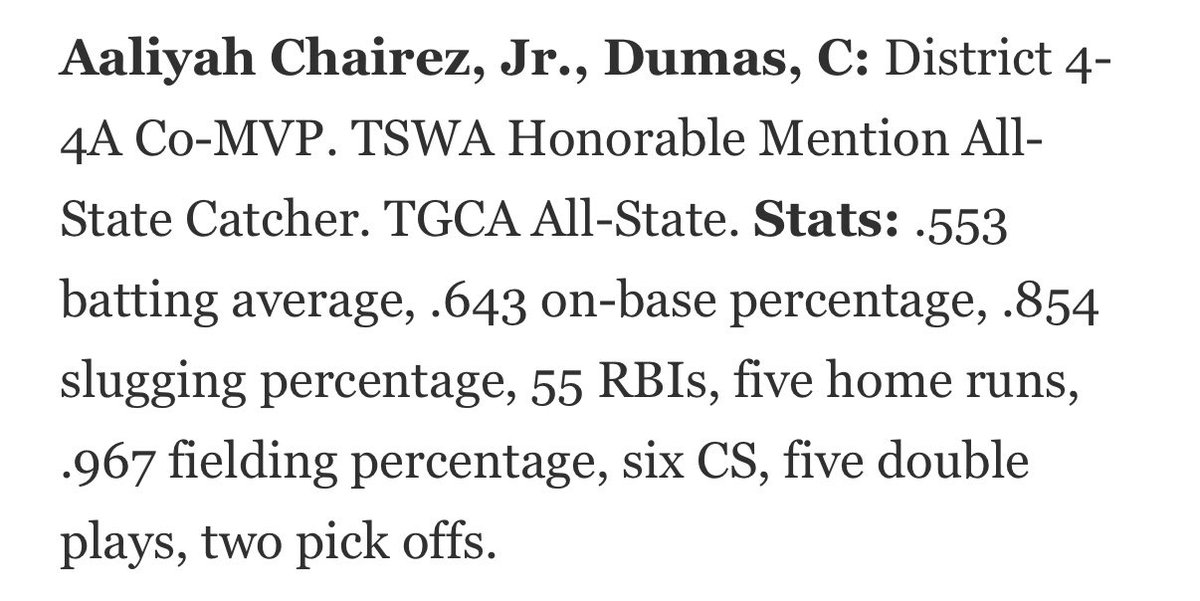 🥎 Amarillo Globe-News Texas Panhandle High School Softball Super Team 🥎