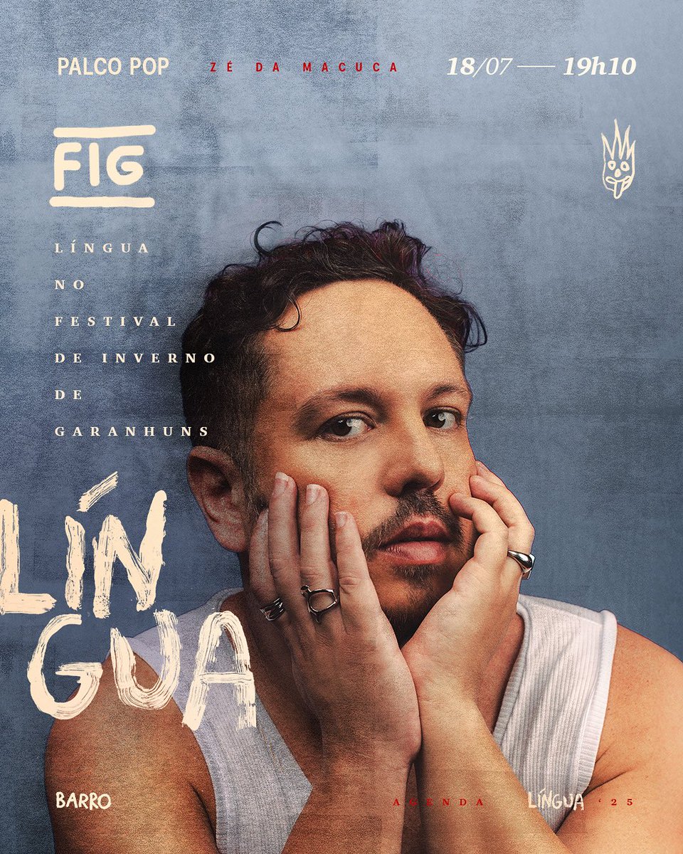 Tô de volta ao FIG! Dia 18/07 tem show do disco Língua no palco POP, ao lado de <a href="/Almerioficial/">Almério</a> e <a href="/igorbcarvalho/">Igor de Carvalho</a> 
Tocar em PE já é especial, no FIG, então, nem se fala.
Cola que vai ser bonito ✨

#FIG2025

arte: <a href="/mateusallves/">Mateus</a>
foto: <a href="/floravnegri/">flora vieira negri</a>