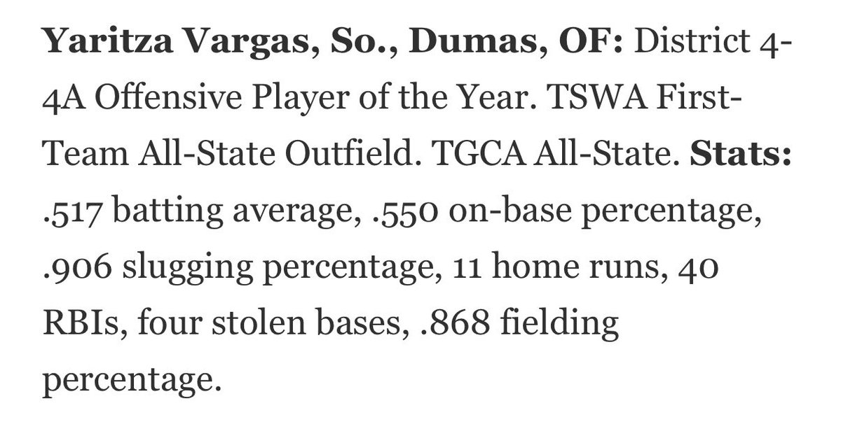 🥎 Amarillo Globe-News Texas Panhandle High School Softball Super Team 🥎