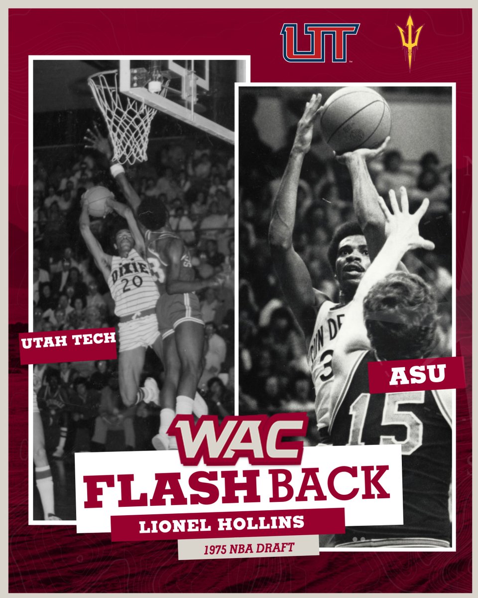 The Western Athletic Conference (@wacsports) on Twitter photo 🏀 #WACflashback 50 years ago
First Team All-WAC selection (1974, 75) <a href="/LionelHollins14/">Lionel Hollins</a> was the 6th overall pick in the 1975 NBA Draft by the <a href="/trailblazers/">Portland Trail Blazers</a> !
Hollins averaged 17 ppg and 4.2 apg for <a href="/SunDevilHoops/">Sun Devil MBB</a> and also played two seasons for <a href="/UtahTechMBB/">Utah Tech Men's Basketball</a> (then Dixie College) 🏀 #WACflashback 50 years ago
First Team All-WAC selection (1974, 75) <a href="/LionelHollins14/">Lionel Hollins</a> was the 6th overall pick in the 1975 NBA Draft by the <a href="/trailblazers/">Portland Trail Blazers</a> !
Hollins averaged 17 ppg and 4.2 apg for <a href="/SunDevilHoops/">Sun Devil MBB</a> and also played two seasons for <a href="/UtahTechMBB/">Utah Tech Men's Basketball</a> (then Dixie College)