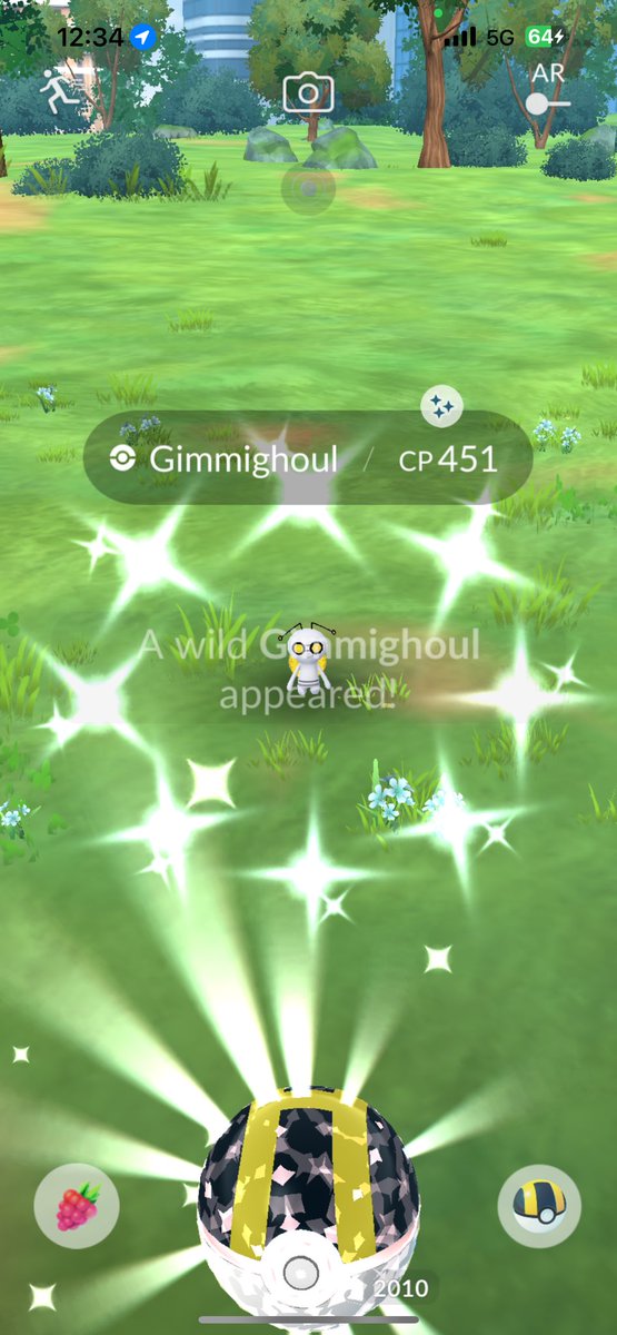 SlowAdam4's tweet image. ✨ Shiny Gimmighoul ✨ with Background, yet still no Hundo 🥲