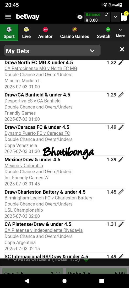 Siyabonga_NN's tweet photo. I just placed a bet with Betway. Tap here to copy my bet or search for this booking code in the Multi Bet betslip X9F254482 https://t.co/GOMF9JkN8K
Midnight Snack
KICKOFF: 00:00
ODDS: 85
#BetwayNewWebsite #Betwaycodes #BetwaySquad #betwaycwc #BetwayPrem #BETWAY #ClubWorldCup https://t.co/Bx119aXBdi