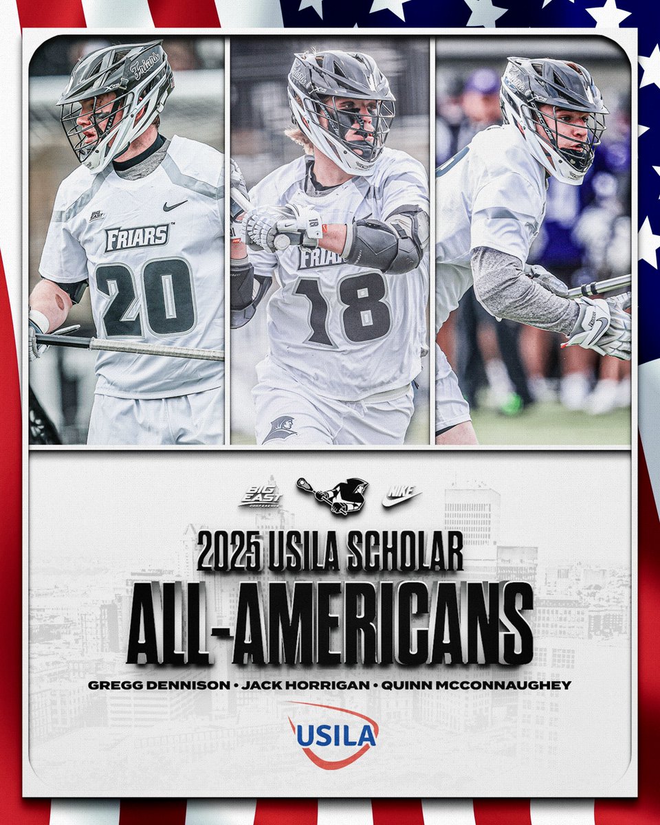 Congrats to Gregg Dennison, Jack Horrigan and Quinn McConnaughey on being named USILA Scholar All-Americans for excellence in the classroom and on the field!! 📚
#GoFriars