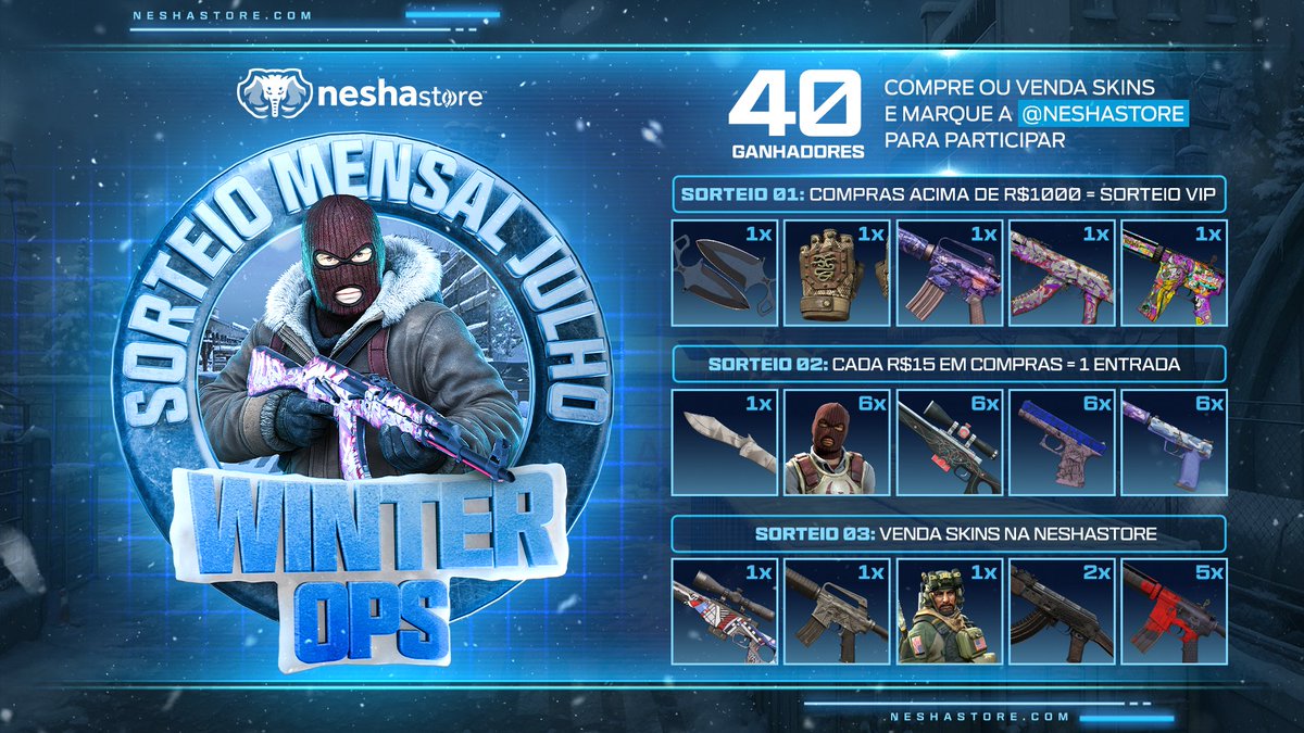 cAmyy (@camyyfps) on Twitter photo Já estão participando do sorteio mensal pros clientes da <a href="/Neshastore/">NeshaStore</a>?
Skins pra quem comprar no site, pra quem vender no site, e skins especiais se comprar acima de Mil reais.
Participe já, e use o cupom CAMYY pra garantir aquele desconto esperto! 🥰
nesha.store/camyy Já estão participando do sorteio mensal pros clientes da <a href="/Neshastore/">NeshaStore</a>?
Skins pra quem comprar no site, pra quem vender no site, e skins especiais se comprar acima de Mil reais.
Participe já, e use o cupom CAMYY pra garantir aquele desconto esperto! 🥰
nesha.store/camyy