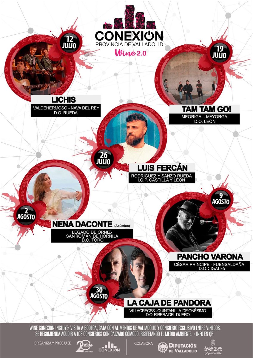 D.O. Cigales (@docigales) on Twitter photo 🍷🎶 Un año más la #DOCigales al lado del Wine Conexión Provincia de Valladolid 2025
Del 12 de julio al 30 de agosto, vino, música en directo, patrimonio y gastronomía <a href="/alimentosVALL/">Alimentos de Valladolid</a> <a href="/Dip_Va/">DiputaciónValladolid</a>
📍 ¡Sumamos juntos! Ribera del Duero, Rueda, Toro, León y Castilla y León (IGP). 🍷🎶 Un año más la #DOCigales al lado del Wine Conexión Provincia de Valladolid 2025
Del 12 de julio al 30 de agosto, vino, música en directo, patrimonio y gastronomía <a href="/alimentosVALL/">Alimentos de Valladolid</a> <a href="/Dip_Va/">DiputaciónValladolid</a>
📍 ¡Sumamos juntos! Ribera del Duero, Rueda, Toro, León y Castilla y León (IGP).