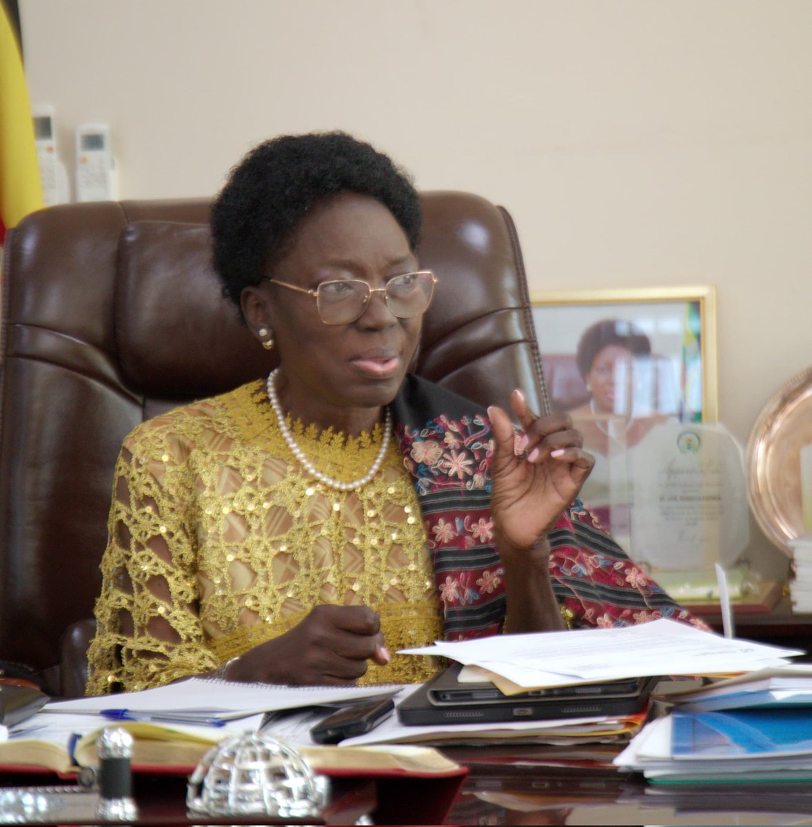 Today hosted  Namuga Aisha who wanted to know the  genesis of my political  Journey , happily shared  with her about the challenges of a young  leader soon after the liberation war and in the absence of any role models of Women Parliamentarians at that time