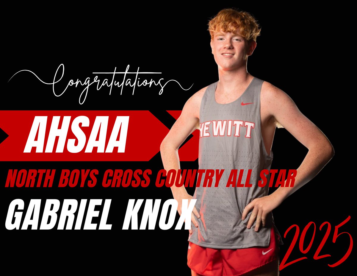 HewittAthletics's tweet image. Big congratulations to Gabriel Knox on being selected as an AHSAA North Boys Cross Country All-Star for 2025!
He’ll represent Hewitt-Trussville at the All-Star Games on Tuesday, July 22nd at 8:30 AM at Gateway Park. Let’s show our support and cheer him on as he competes!!