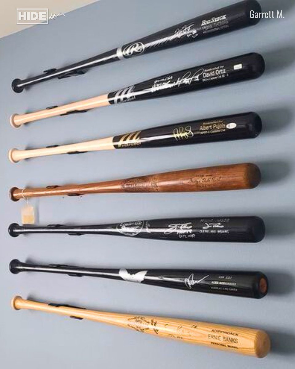 Show off your baseball bat in true American style 🇺🇸⚾
Our Horizontal Bat Mount is:
✅ Easy to install
✅ Affordable + high quality
✅ Available USA made
Hang it, display it, love it.
🛠 hideit.co/hbat

#BaseballBatDisplay #afterHIDEit  #CustomBatMount #MadeInUSA