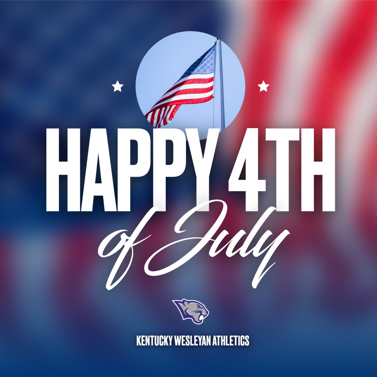 As we celebrate the birth of our nation, we give thanks to those who have sacrificed for the freedoms we enjoy today.

Happy Independence Day from Kentucky Wesleyan Athletics!

#RollThers 🐾