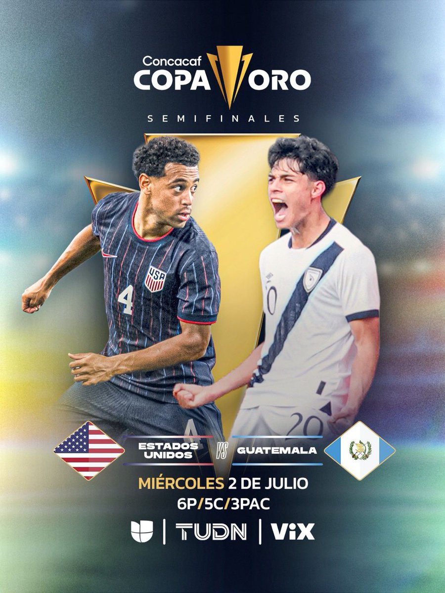 Marcelo Balboa (@marcelobalboa17) on Twitter photo First semi final of the night <a href="/USMNT/">U.S. Soccer Men's National Team</a> vs Guatemala who will get the first ticket to the final on Sunday in Houston.
Join us on the call with <a href="/cantogoles/">Daniel Nohra</a>, <a href="/elpescaditoruiz/">Carlos Ruiz</a> , <a href="/VladimirGarciaG/">Vladimir García</a> , <a href="/DaniSchvartzman/">Daniel Schvartzman</a> and <a href="/AgomezlunaM/">Antonio Gomez Luna</a> .
<a href="/TUDNUSA/">TUDN USA</a> ..
#ValeOro First semi final of the night <a href="/USMNT/">U.S. Soccer Men's National Team</a> vs Guatemala who will get the first ticket to the final on Sunday in Houston.
Join us on the call with <a href="/cantogoles/">Daniel Nohra</a>, <a href="/elpescaditoruiz/">Carlos Ruiz</a> , <a href="/VladimirGarciaG/">Vladimir García</a> , <a href="/DaniSchvartzman/">Daniel Schvartzman</a> and <a href="/AgomezlunaM/">Antonio Gomez Luna</a> .
<a href="/TUDNUSA/">TUDN USA</a> ..
#ValeOro
