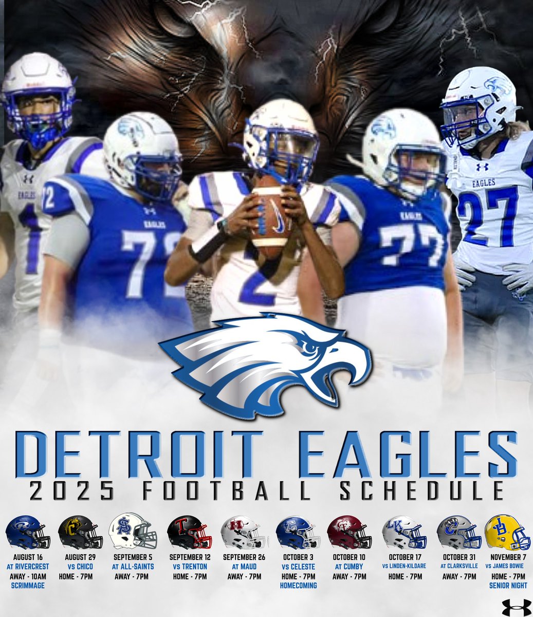 IT'S FOOTBALL SEASON!!!! Here is the 2025 Detroit Eagles football schedule!