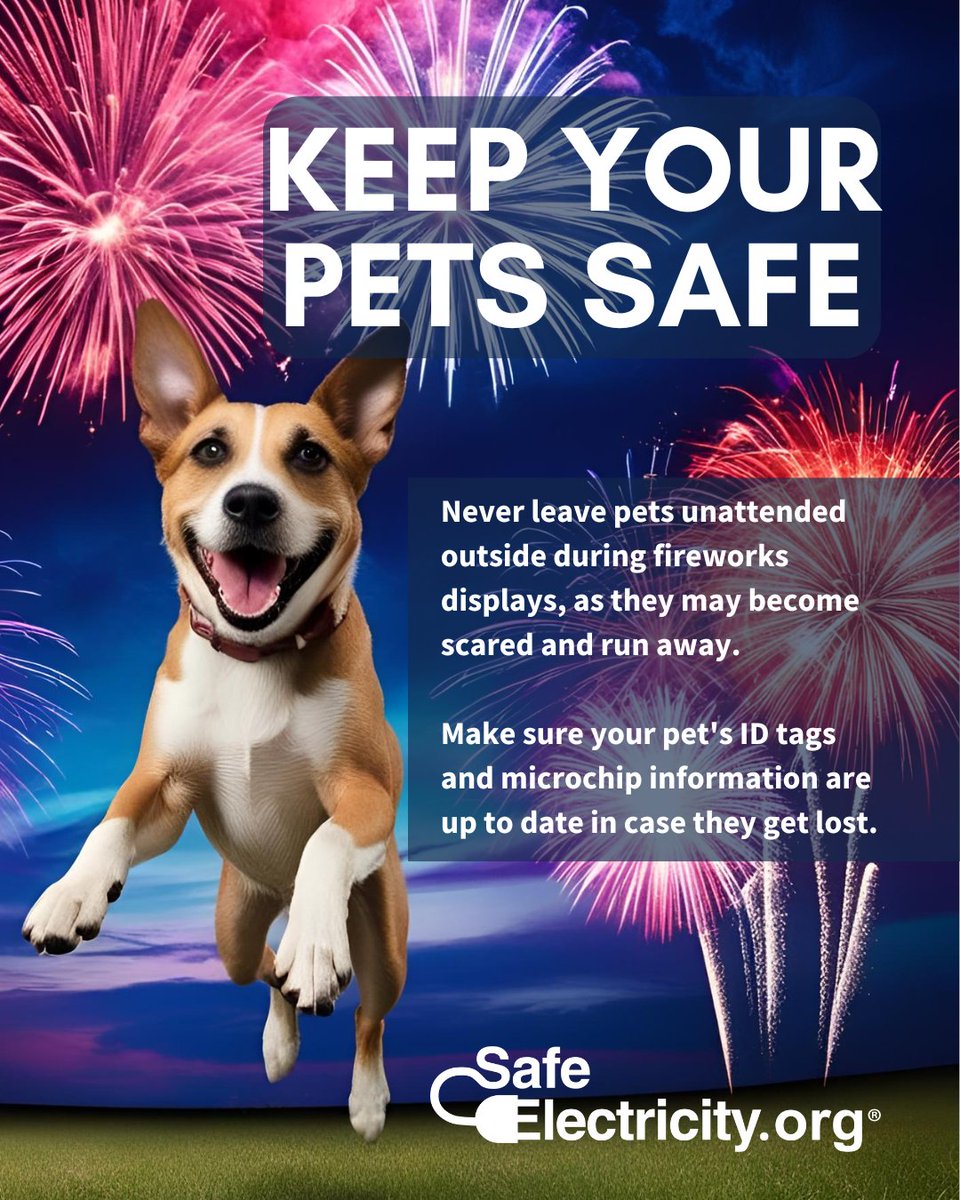 Randolph EMC (@randolphemc) on Twitter photo 🎆 Fireworks & Pets Don't Mix 🎆
Please never leave your pets unattended outside during fireworks.
Loud noises can frighten them into running away or getting injured. 🐶🐱💥
Let’s keep our furry friends safe this fireworks season! ❤️🐾 🎆 Fireworks & Pets Don't Mix 🎆
Please never leave your pets unattended outside during fireworks.
Loud noises can frighten them into running away or getting injured. 🐶🐱💥
Let’s keep our furry friends safe this fireworks season! ❤️🐾