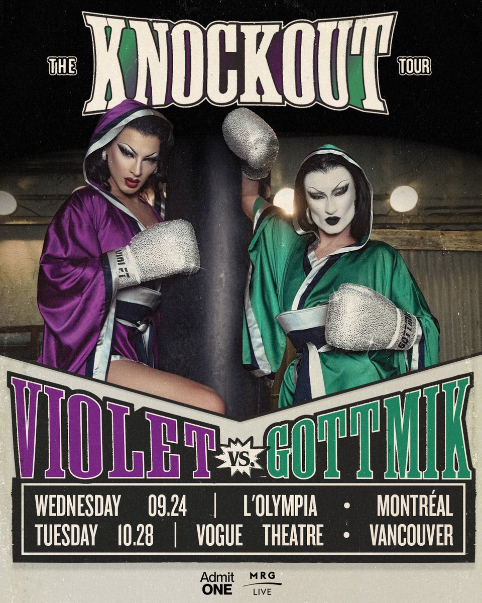 International drag superstars <a href="/VioletChachki/">Violet Chachki</a> and <a href="/gottmik/">Gottmik</a> are teaming up for a knockout of a tour this fall! 💅 🥊

Head to the link below for a chance to score a pair of tickets to the show!
🔗: bit.ly/4l9JRp3