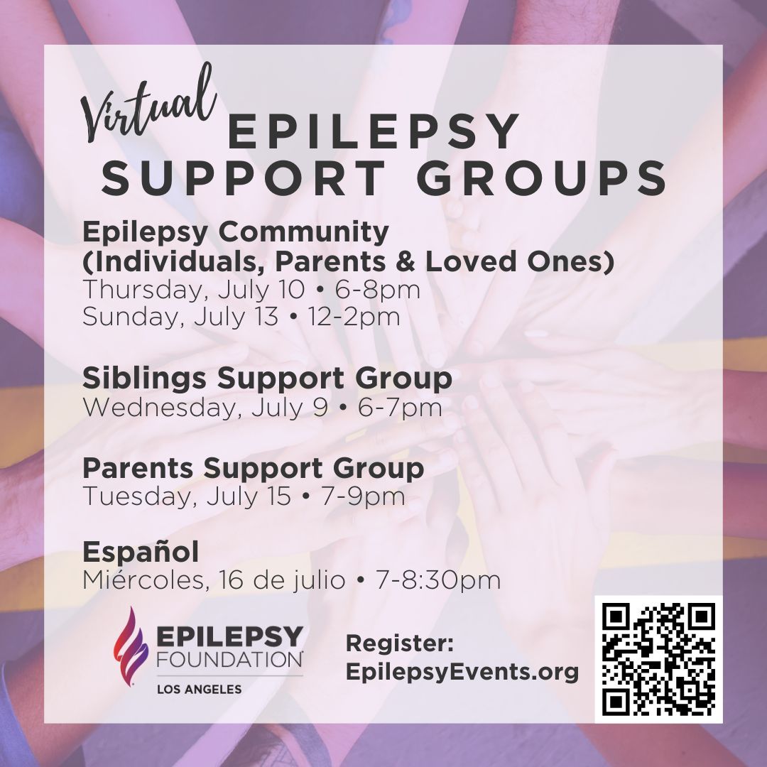EpilepsyFdnLA's tweet image. Whether you're navigating epilepsy personally or supporting a loved one, our upcoming virtual support groups provide a space for connection and strength. Check out our virtual support groups happening in July and get connected today.
Join us at EpilepsyEvents.org ๐