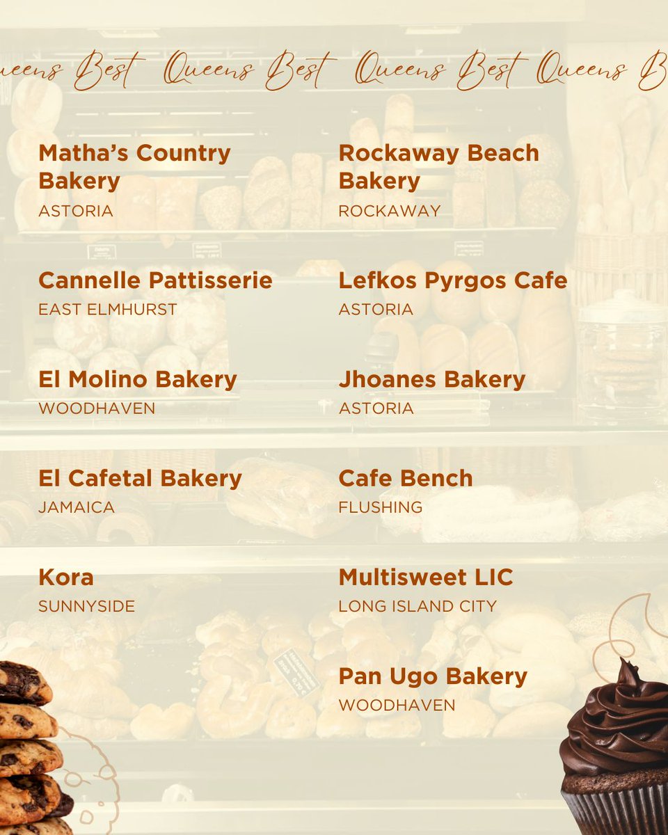 🥐 QUEENS! Have you voted yet?
Queens' best bakeries are counting on YOU! 🫵

These local legends are serving up serious flavor, but only one will take the title!

🔗 Who’s your favorite? Click here to vote: ow.ly/W5xP50WjMZy