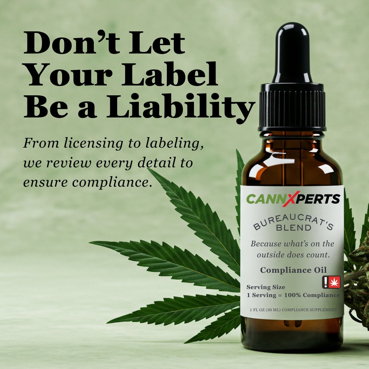 Compliance isn't just about licensing—it’s also about what’s on your label.

At CannXperts, we help clients avoid costly packaging and labeling mistakes that can lead to product holds, recalls, or regulatory delays. Our team ensures your labels meet state-specific requirements