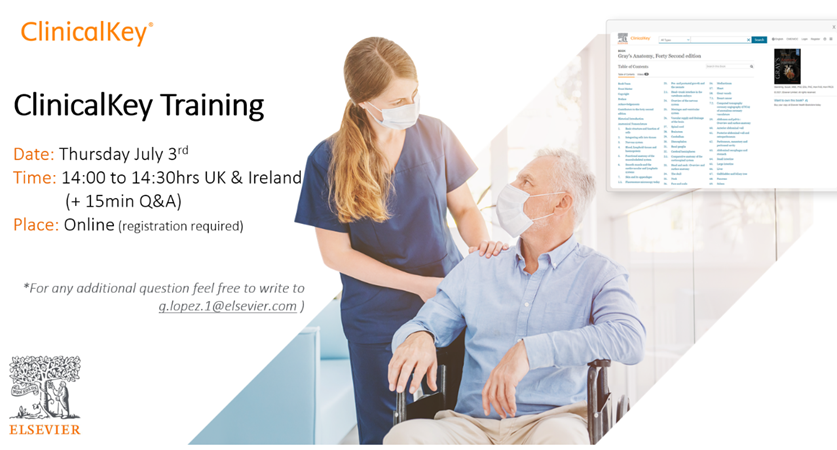 Calling all clinicians, nurses, and researchers at <a href="/FrimleyHealth/">Frimley Health NHS Foundation Trust 💙</a> who would like to know more about or need a refresher on <a href="/ClinicalKey/">Elsevier | ClinicalKey</a> - the comprehensive clinical search engine and decision support tool.
Join the training session on Thursday 3rd July:
events.teams.microsoft.com/event/5d0c8470…