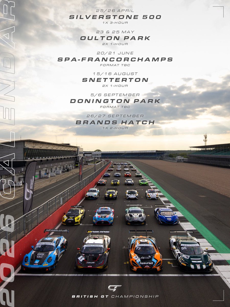 #BritishGT’s calendar will look a little different next year.

This is why britishgt.com/news/1173