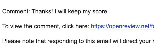 abeirami's tweet image. As you react to EMNLP rebuttals, Please make sure to substantiate your stance on why the score you have chosen is justified

Keeping the information latent doesn&apos;t help authors understand your point to improve their work, and doesn&apos;t help AC/SAC make a grounded and fair decision.