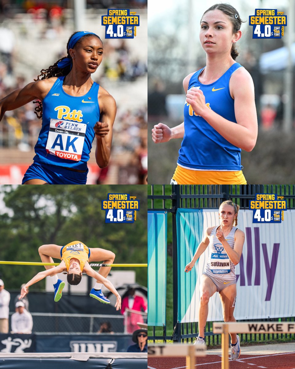 Pitt_TF_XC's tweet image. Academic excellence 💫
Congratulations to our 8️⃣ student-athletes who achieved a 4.0 in the classroom during the spring semester!
🔹Ellen Baker
🔹Jana Bruses
🔹Bella Bufalini
🔹Ella Cook
🔹Caleia Johnson
🔹Natalie Koncoski
🔹Alesia Rengle
🔹Mackenzie Sullivan