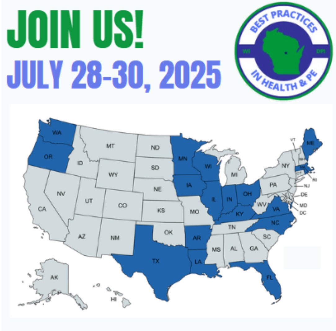 🚨#WIBestPracticesHPE🚨

Only 2 more weeks to register for the #BestintheMidwest

Come learn with us #physed #healthed

Register:
www3.uwsp.edu/conted/Pages/B…