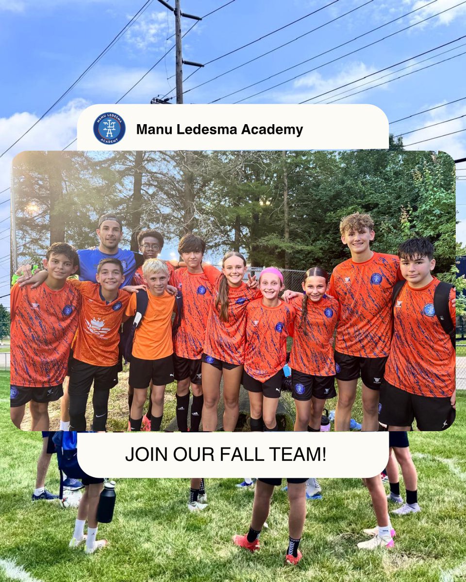 ManuLedesmaAcademy (@ledesmaacademy) on Twitter photo 🚨 Last Call – Deadline extended to 7/5!
⚽️ We’re looking for players for our Boys 2016–2017 Academy Team in the Cardinal Premier League!
Train. Compete. Grow.
Register now or DM us!
#YouthSoccer #Fall2025 #ManuLedesmaAcademy #CincinnatiSoccer 🚨 Last Call – Deadline extended to 7/5!
⚽️ We’re looking for players for our Boys 2016–2017 Academy Team in the Cardinal Premier League!
Train. Compete. Grow.
Register now or DM us!
#YouthSoccer #Fall2025 #ManuLedesmaAcademy #CincinnatiSoccer