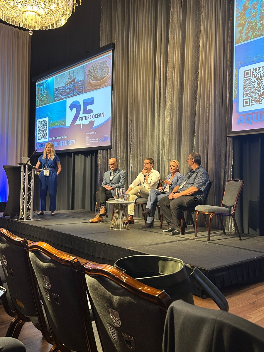 The session on Aquatic Food Security is wrapping up #FutureOcean25🐟We heard from Marcus Coleman <a href="/seafishuk/">Seafish</a>,  Melanie Siggs @GlobalSeafood, Prof. Kieran Hyder Cefas, Charles Tyler <a href="/UniofExeter/">University of Exeter</a> &amp; Mike Cohen, <a href="/NFFO_UK/">NFFO</a>  tackling why aquatic foods lack a seat at the table