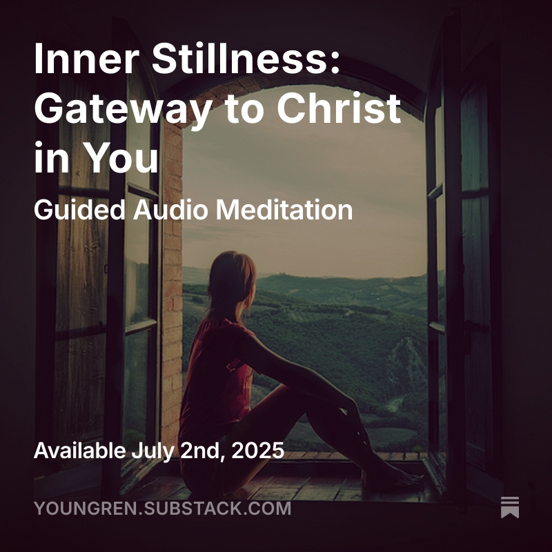 DavidYoungren's tweet photo. Drawing from the words of Jesus—“My peace I give unto you”—this 20-minute contemplative practice invites you to quiet the noise of the mind and awaken to the divine presence within.

https://t.co/Yg05nl62Bv

#ChristInYou
#GuidedMeditation #contemplative https://t.co/UMhnlMi8yW