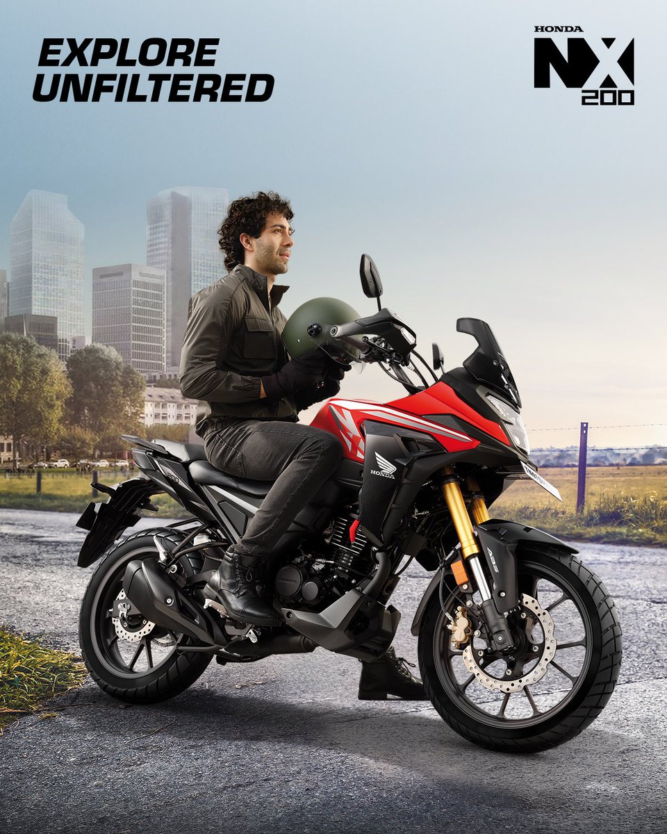 Beyond the road, the Honda NX200 sparks your need to discover and chase horizons unknown. Explore Unfiltered.

#Honda #Honda2Wheelers #ThePowerOfDreams
#NX200 #ExploreUnfiltered