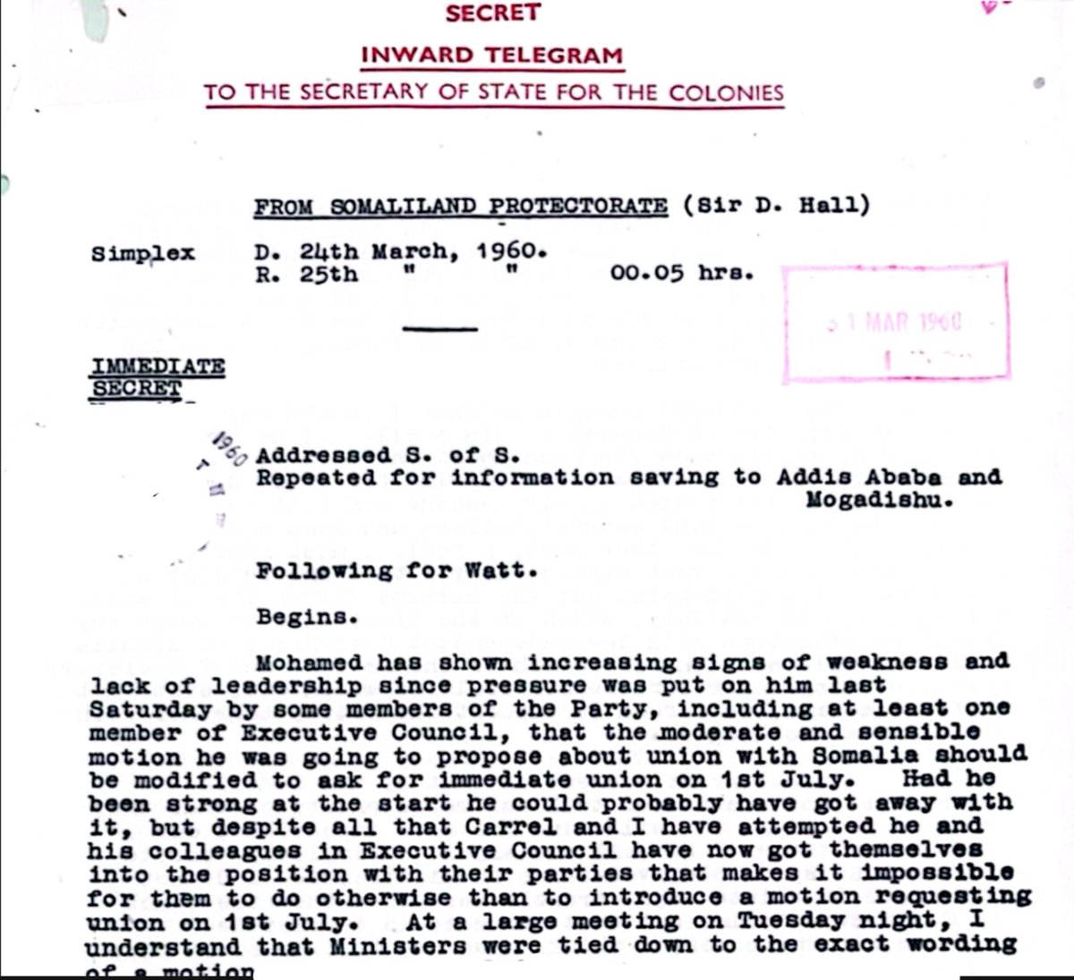 Even the Brits openly admitted that Egal was never a real leader. He couldn’t tell his party or and the public the truth, especially on something as critical as the so-called fake union. On July 1st a legal union was not just flawed.. it was impossible.

<a href="/FCDOGovUK/">Foreign, Commonwealth & Development Office</a> knew the