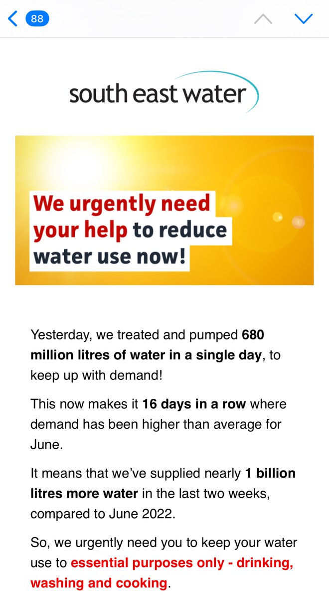 richbatch's tweet photo. @sewateruk @Pyrothesis1 I think the request for urgent help to reduce water usage would resonate if SE Water stopped pouring water (literally) down the drain. I for one will continue to use the hose. https://t.co/XYp1wXA957