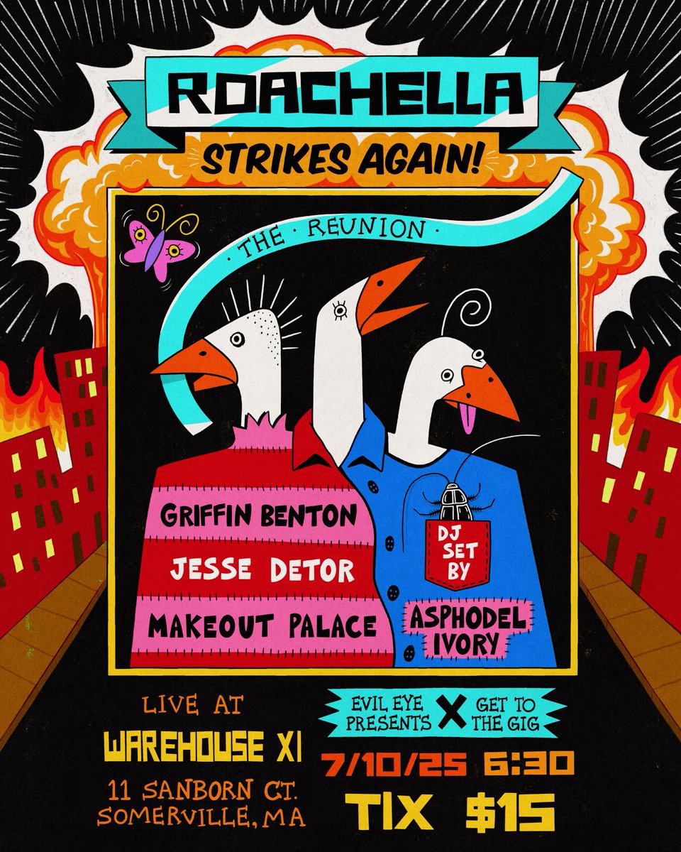 Next Week! Roachella strikes again ft. Griffin Benton, Jesse Detor, Makeout Palace &amp; Asphodel Ivory!

Get your tickets NOW: hive.co/l/roachella-710