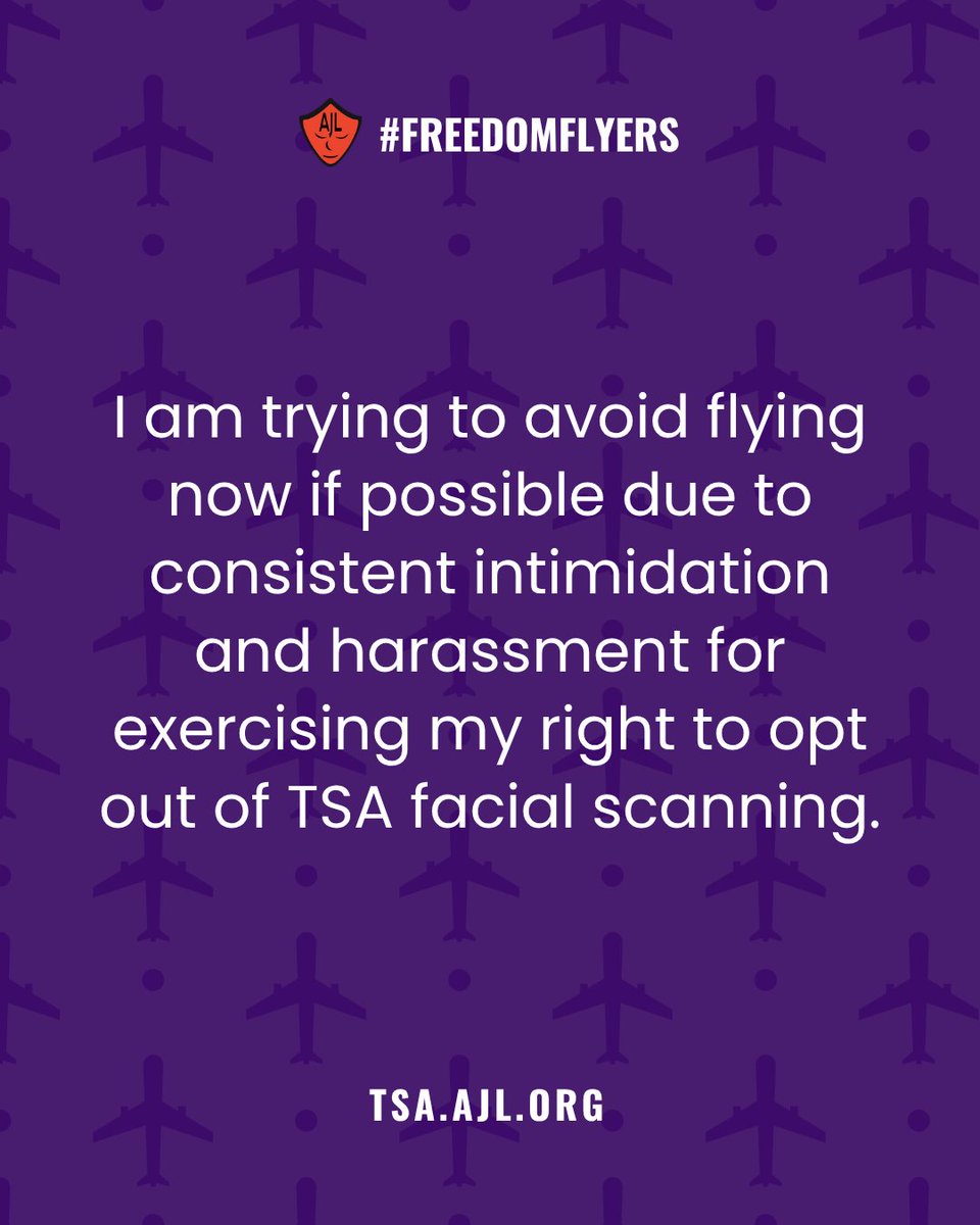 AJLUnited's tweet image. 🗣️ Your voice matters! We need your story about TSA face scans.
It's AJL’s #FreedomFlyers✈️ Week of Action, leading up to an exciting announcement about the data we've collected over the past two years – today is What Consent? Wednesday.
Informed consent matters. Next time…