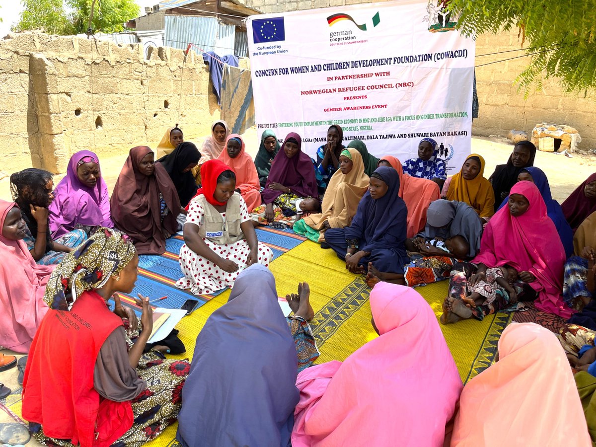 Cowacdi_ng's tweet photo. 📸 Voices united for change!
COWACDI led impactful Gender Awareness Sessions in MMC &amp; Jere, engaging women &amp; girls in open sessions on gender roles and the impacts of GBV.
Awareness sparks action. Inclusion drives transformation. 
#COWACDI #GenderAwareness #EndGBV #WomenVoices https://t.co/l15lJXELUt