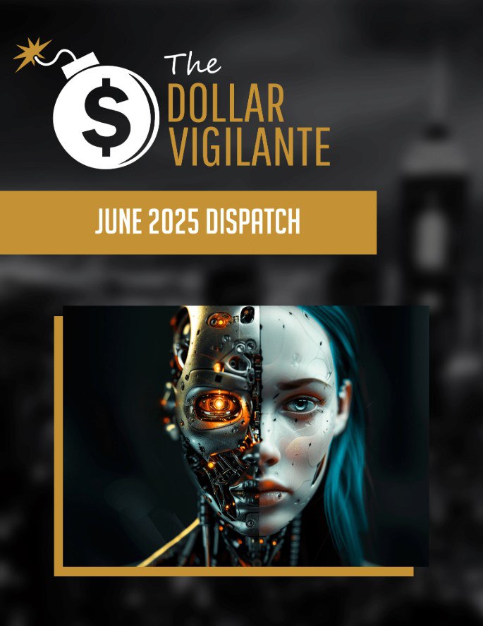 DollarVigilante's tweet image. TDV June '25 Dispatch out now in the members area: dollarvigilante.com
In this dispatch:
* Mari on a personal health crisis that opened her eyes
* Jeff on the nanotech infiltration plague and how to detox from it
* Ed warning about market volatility after the current surges…