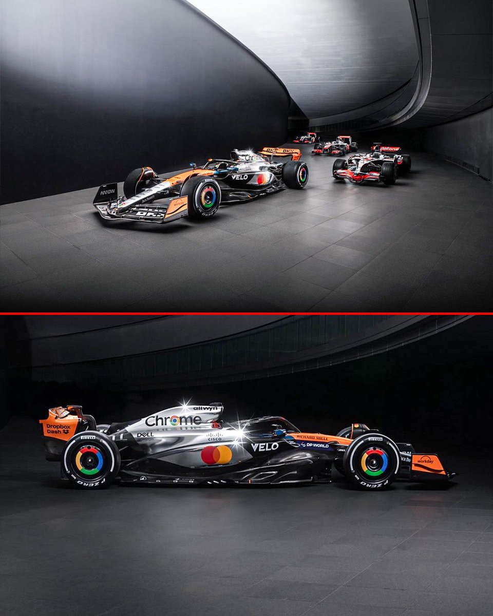 autosport's tweet photo. McLaren bringing back the chrome for Silverstone ✨ https://t.co/ZRVNniZMmB