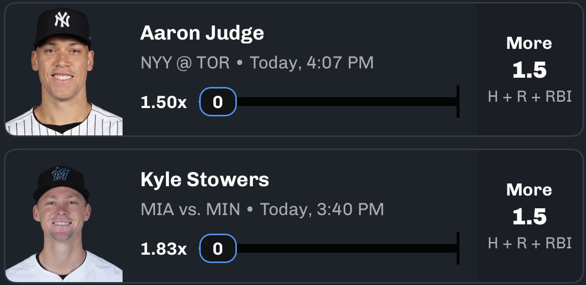 The MLB CB Hitters Lay⛽️

Aaron Judge 1.5 HRR “O”
Kyle Stowers 1.5 HRR “O”

MASSIVE MLB slate today. Let’s get PAID!

❤️IF TAILING!

Code AUSTIN on CB for $100 match! linktr.ee/AustinCB