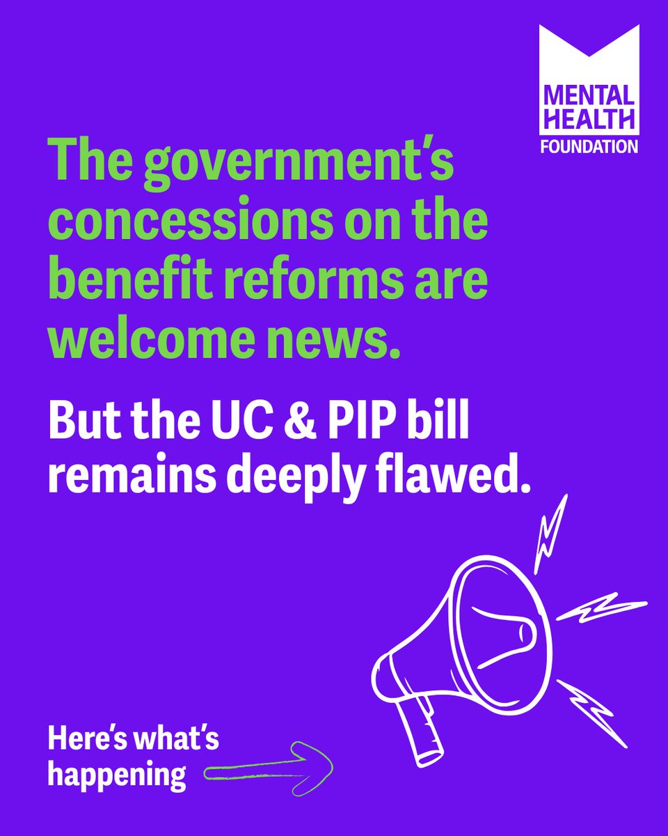 mentalhealth's tweet image. While it's good news on the concessions on the benefit reforms, we'll continue to campaign on this until we're convinced nothing in the bill will harm people's mental health.