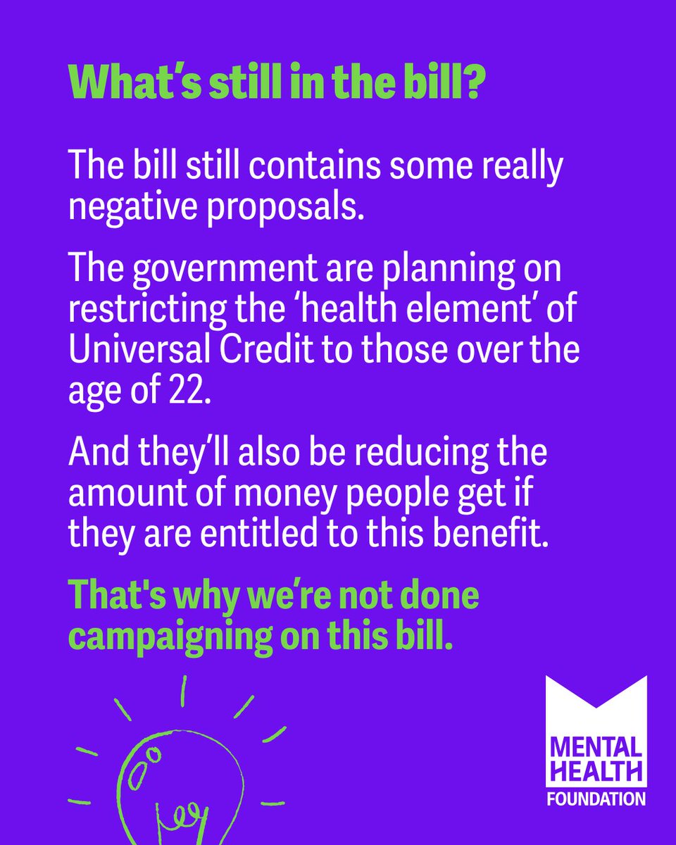 mentalhealth's tweet image. While it's good news on the concessions on the benefit reforms, we'll continue to campaign on this until we're convinced nothing in the bill will harm people's mental health.