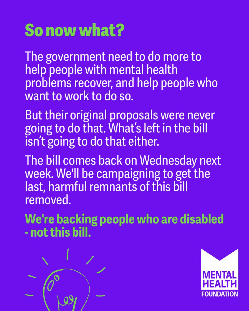 mentalhealth's tweet image. While it's good news on the concessions on the benefit reforms, we'll continue to campaign on this until we're convinced nothing in the bill will harm people's mental health.