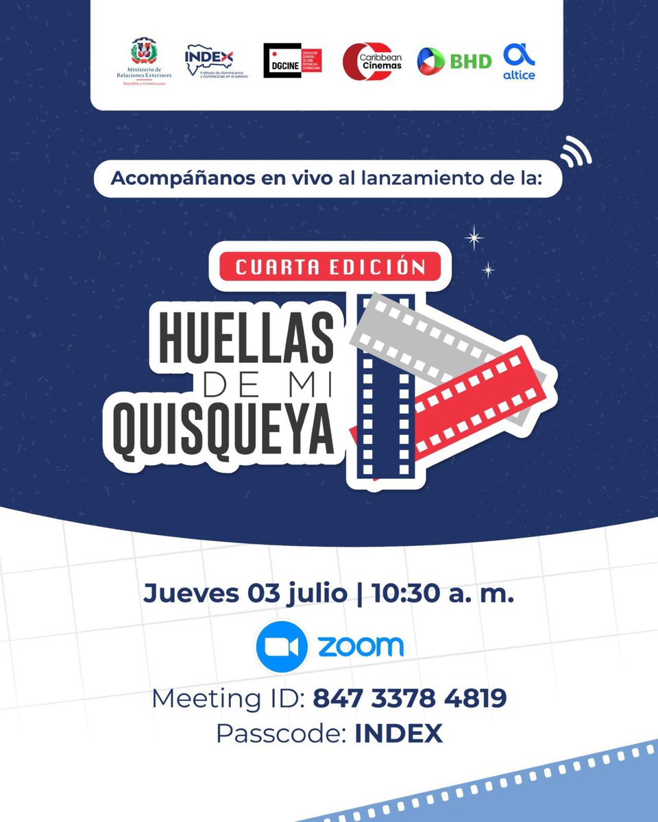 embRDParaguay's tweet photo. Te invitamos a acompañarnos en el lanzamiento oficial, donde conocerás todo lo que trae esta nueva entrega: más visibilidad para nuestra diáspora, más talento dominicano. 
Jueves 03 de julio |  10:30 a. m. (hora RD)Vía Zoom  ID: 847 3378 4819Código de acceso: INDEX https://t.co/5nVjOMkkt4