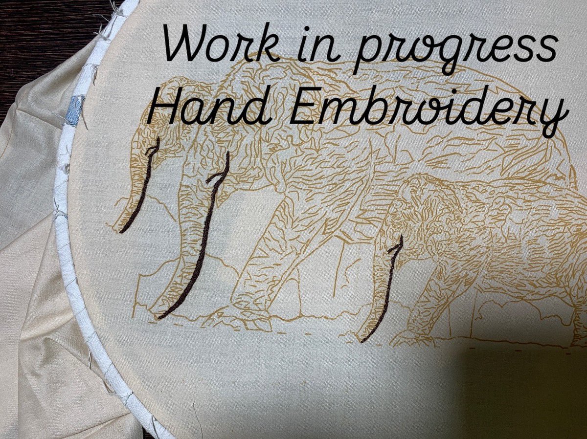ArtistSandya's tweet photo. #NewProjects #ELEPHANTS #Completed #WorkInProgress #PORTRAIT #HandEmbroidery #RealisticEmbroidery  #IndianArtist #MadeInIndia #handembroideryportrait https://t.co/P43ecKXDAy