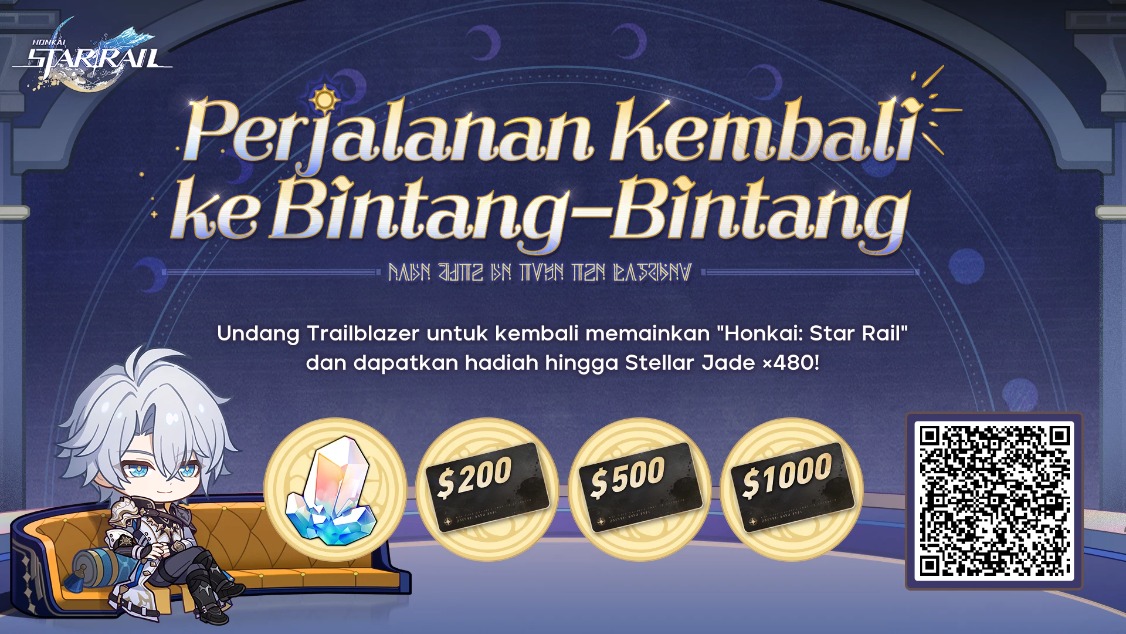 Pain7Official's tweet photo. Trailblazer yang Kembali dapat menghubungkan kode undangan dan log in ke game untuk memenangkan Stellar Jade, Gift Card, dan hadiah kejutan lainnya! https://t.co/wzwWtAhgEY