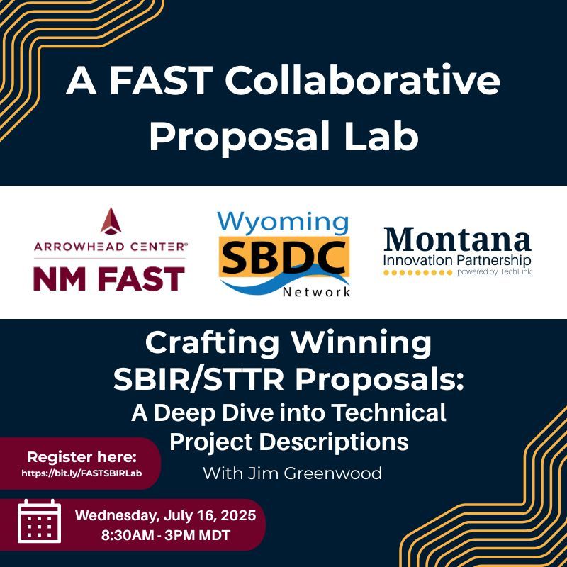 NM_Fast's tweet image. Writing an SBIR/STTR proposal? Learn to build one of the most critical elements of a Phase I proposal, the technical project description, in this one-day intensive event with Jim Greenwood. Reserve your spot: us02web.zoom.us/meeting/regist…
