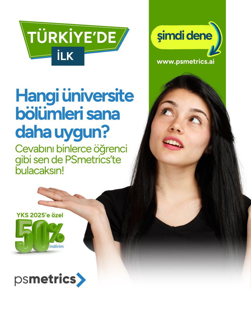 Hangi üniversite bölümlerinin sana daha uygun olduğunu merak mı ediyorsun? 😟 Merak ettiğin bölümleri PSmetrics’e girerek bu sorunun cevabını bulma zamanı! 🚀

Binlerce öğrenci gibi sen de bu sorunun cevabını PSmetrics’te bulacaksın! 👩🏼‍💻