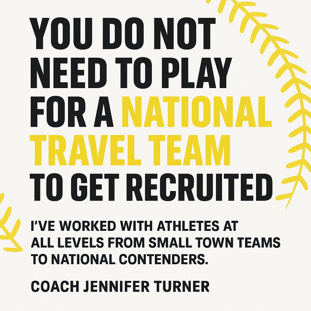 You do NOT need to play on a national travel team to get recruited 🥎

I just had a conversation with a family who spent over $1000 for their daughter to play one tournament for a national team half way across the country. She paid all the money and played ZERO innings. 

Came