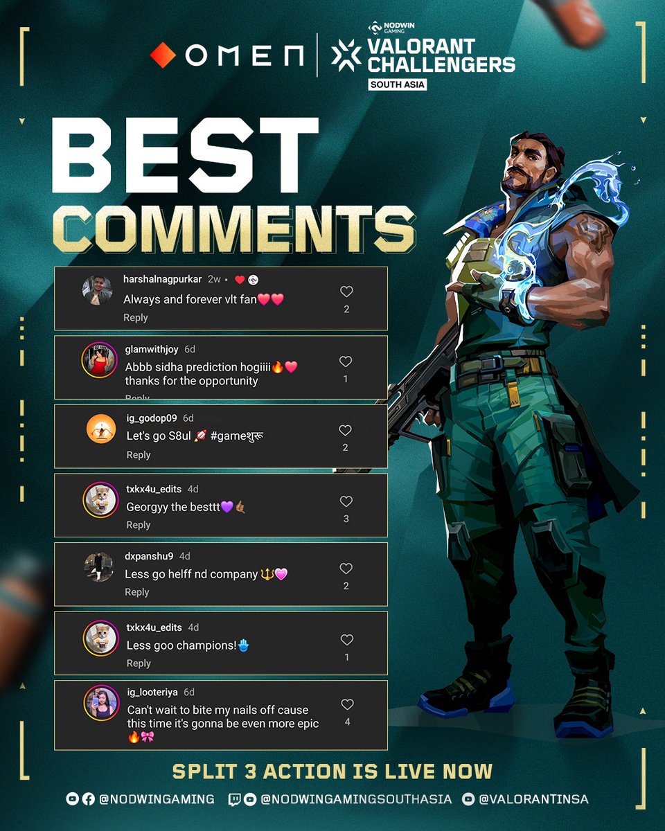 Here are some of the best comments that had us nodding, laughing, and cheering 
Got something to say? Drop it below - your comment might be next! 👇

🔴 Action is LIVE NOW 

📺 Twitch: Nodwin Gaming SA
📺 Facebook: Nodwin Gaming
📺 YouTube: Nodwin Gaming SA, Nodwin Gaming,