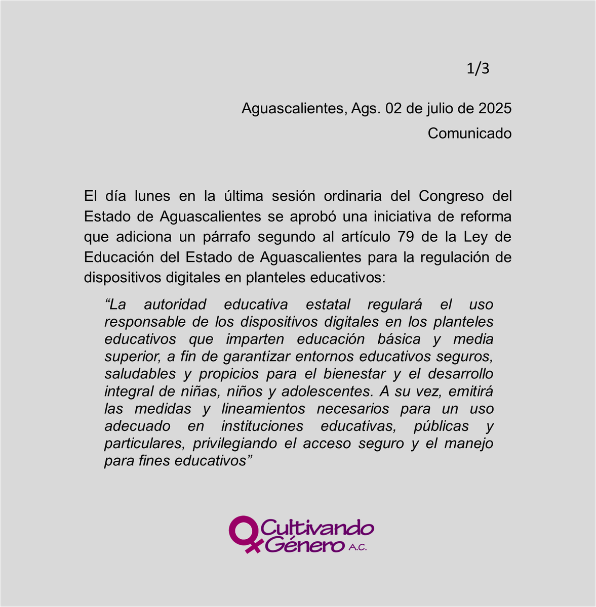 Cultivando Género AC tweet media