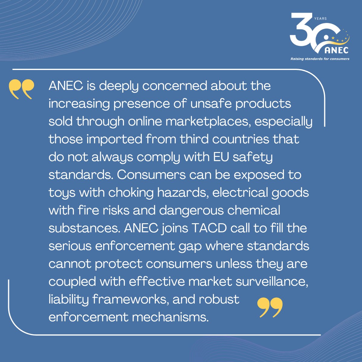 ANEC | Raising standards for consumers (@anectweet) on Twitter photo Landmark report exposes major product safety gaps on online marketplaces. <a href="/TACD_Consumers/">Transatlantic Consumer Dialogue</a> , a coalition of leading consumer organisations from the EU (including <a href="/anectweet/">ANEC | Raising standards for consumers</a> ), US and UK, has released an important report uncovering serious gaps in product safety enforcement on Landmark report exposes major product safety gaps on online marketplaces. <a href="/TACD_Consumers/">Transatlantic Consumer Dialogue</a> , a coalition of leading consumer organisations from the EU (including <a href="/anectweet/">ANEC | Raising standards for consumers</a> ), US and UK, has released an important report uncovering serious gaps in product safety enforcement on