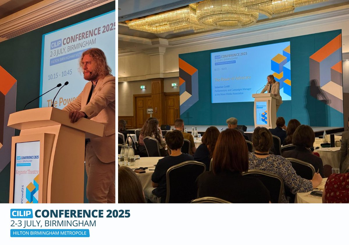 We kicked off #CILIPConf25 with a powerful opening keynote from Sebastian Cuttill, Parliamentary and Campaigns Manager at the News Media Association. 🗣️📣 With his opening Keynote In The Power of Advocacy